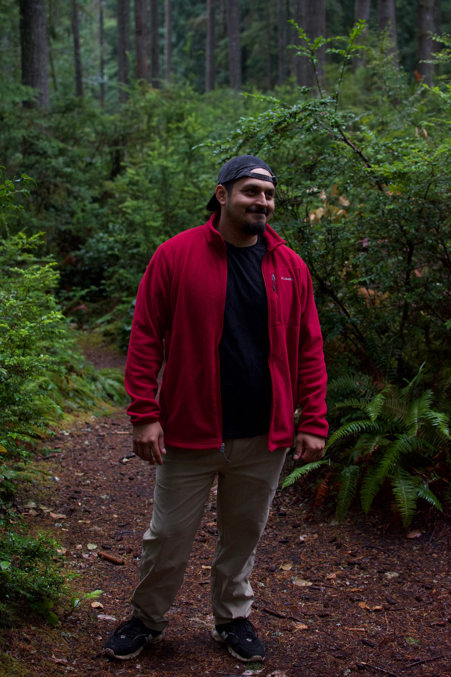 Mens Columbia Red Fleece Full Zip Jacket