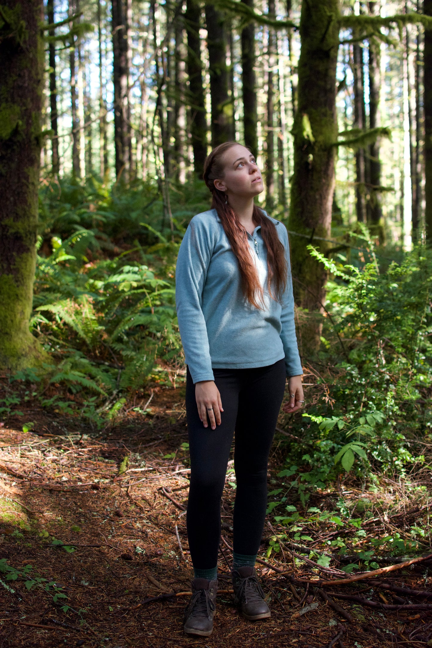 Eddie Bauer Blue Fleece Quarter Zip Sweatshirt
