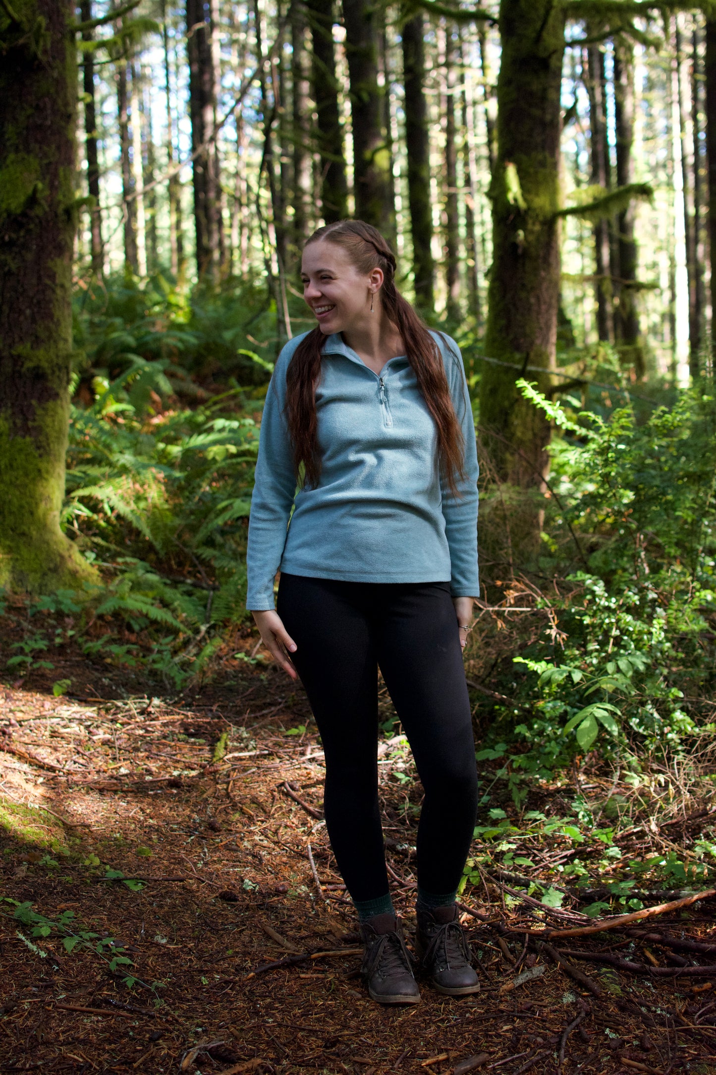 Eddie Bauer Blue Fleece Quarter Zip Sweatshirt