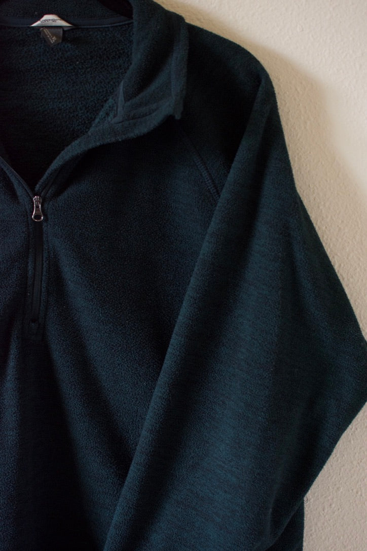 Eddie Bauer Green Fleece Quarter Zip Sweatshirt