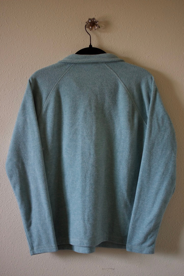 Eddie Bauer Blue Fleece Quarter Zip Sweatshirt