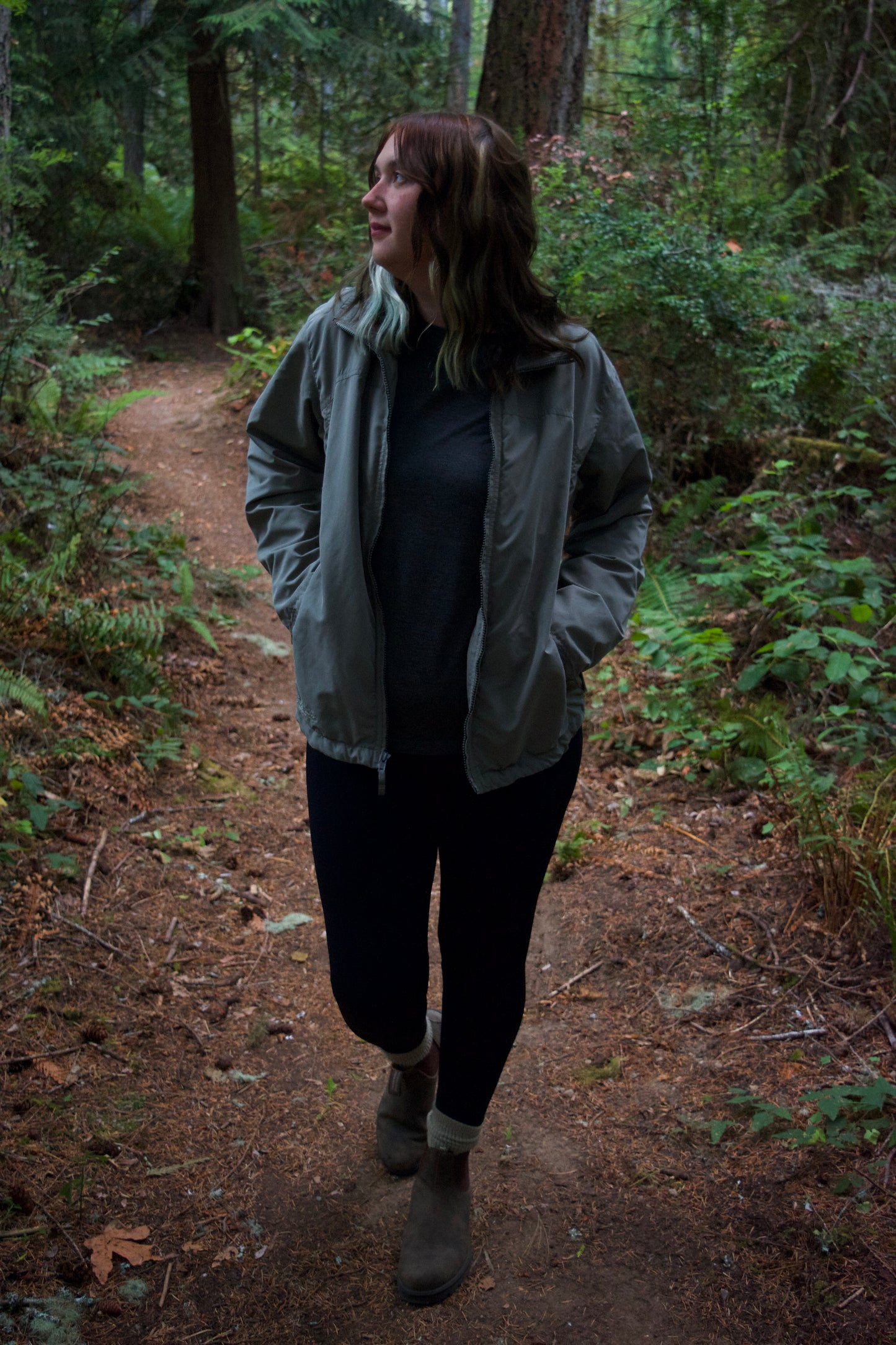 Columbia Green Lightweight Lined Full-Zip Jacket