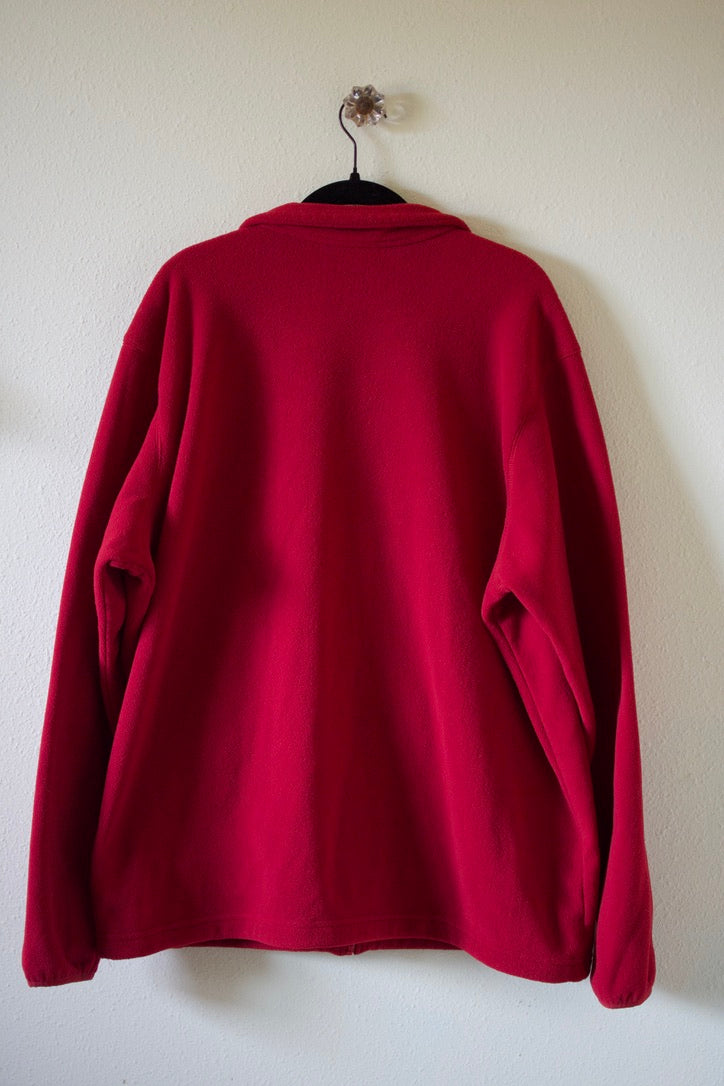 Mens Columbia Red Fleece Full Zip Jacket