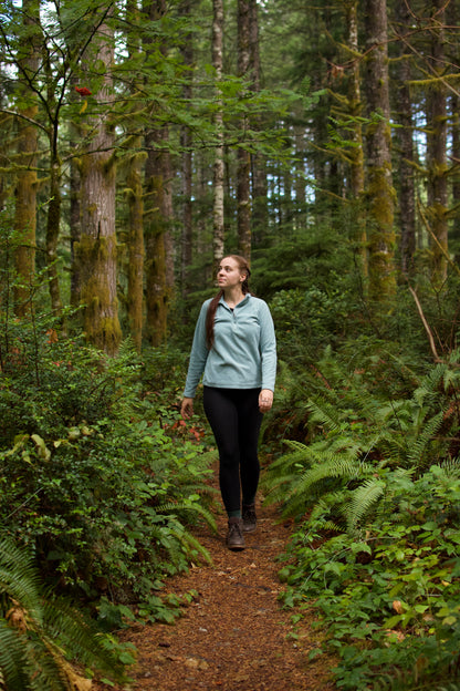Eddie Bauer Blue Fleece Quarter Zip Sweatshirt