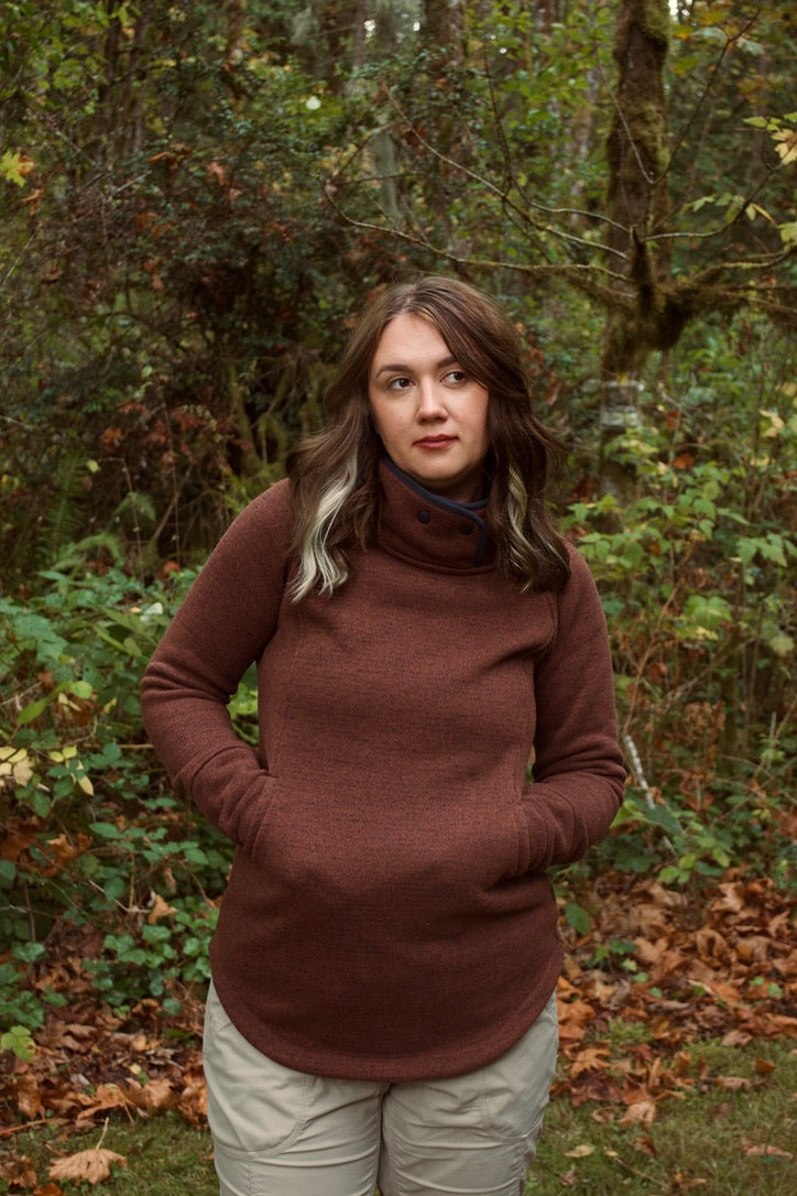 Prana Long Sweater Cowl Neck Pullover