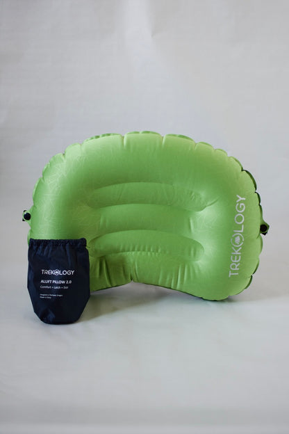 TREKOLOGY Ultralight Inflatable Camping Pillow Set - ALUFT 2.0 (Green) & ALUFT Plus Series