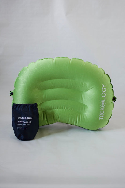 TREKOLOGY Ultralight Inflatable Camping Pillow Set - ALUFT 2.0 (Green) & ALUFT Plus Series
