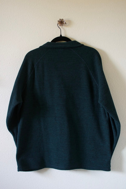 Eddie Bauer Green Fleece Quarter Zip Sweatshirt