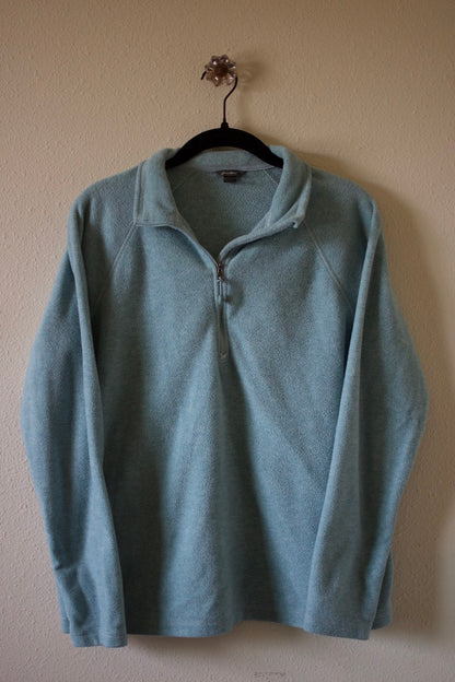 Eddie Bauer Blue Fleece Quarter Zip Sweatshirt