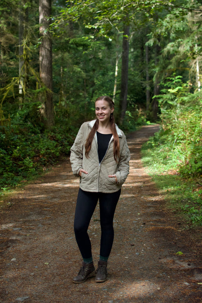 Boeing Jacket Womens Coat Quilted Khaki
